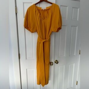 Mara Hoffman Alora mid calf belted dress Saffron M
